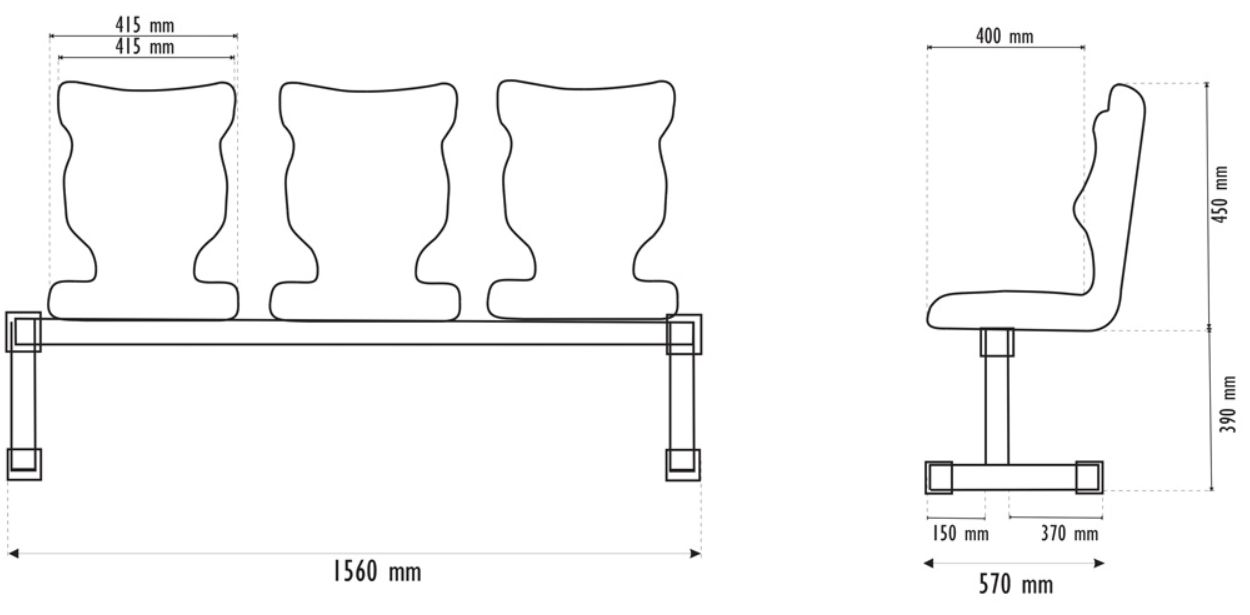 Ławka Entelo Bench Soft 3 osobowa rozmiar nr 6
