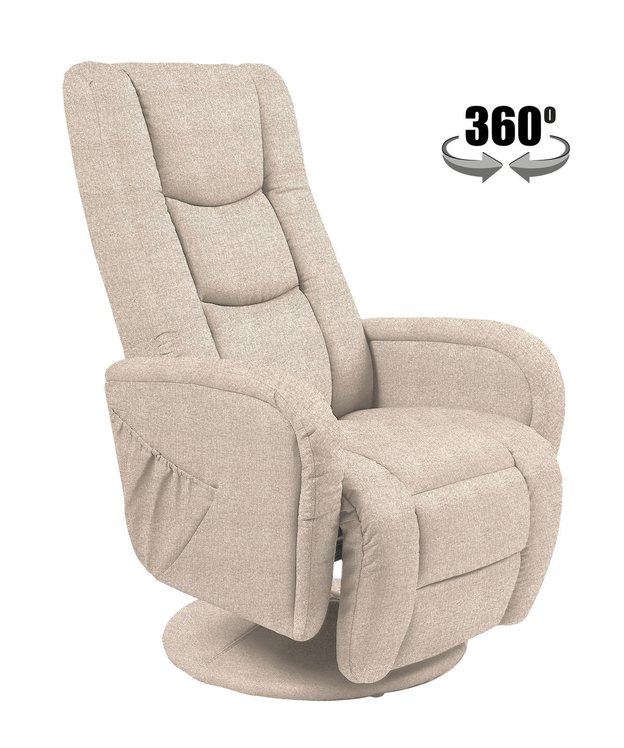 PULSAR 2 recliner fotel wypoczynkowy z funkcją masażu beżowy