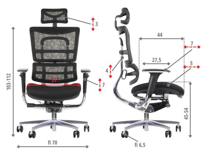ErgoNew S8-2 Fotel biurowy obrotowy siedzisko tkaninowe