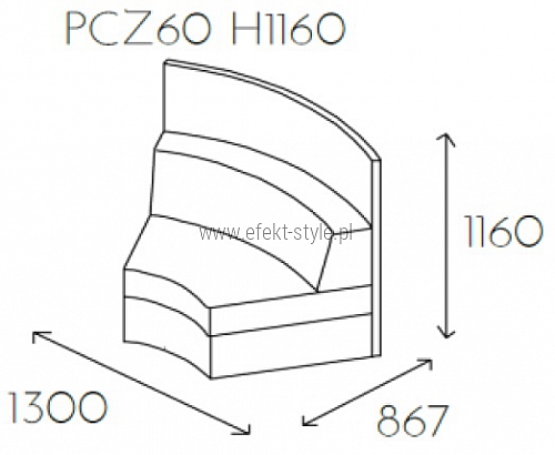 Siedzisko łukowe PL@NET PCZ60 H1160