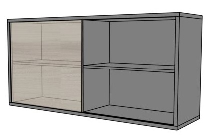 Szafka biurowa wisząca  EVZ14 drzwi przesuwne 160x43x76,8h