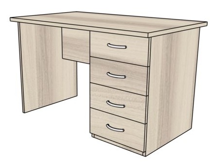 Biurka pracownicze PRIMUS PB46/70 z kontenerem 120x70x75h