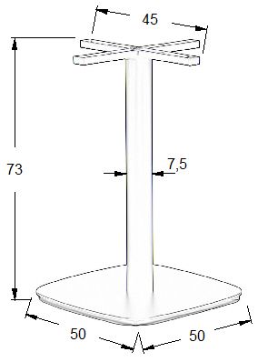 Podstawa do stolika SH-3050-3/B 50x50 cm, wys. 73 cm