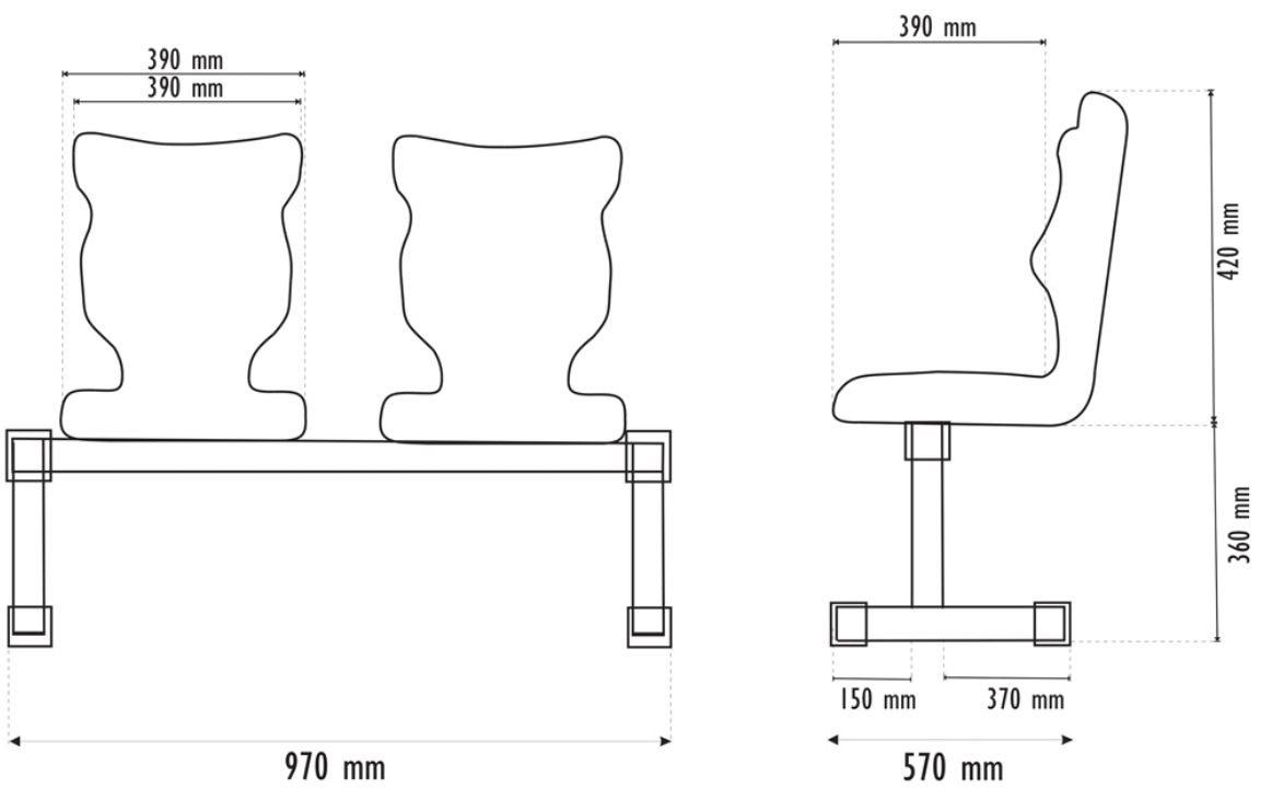Ławka Entelo Bench Soft 2 osobowa rozmiar nr 5