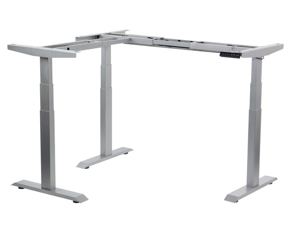 Stelaż UT04-3T/90A/A z elektryczną regulacją wysokości w zakresie 61,5-126,5 cm, 3 silniki/3 segmentowa kolumna, kolor aluminium