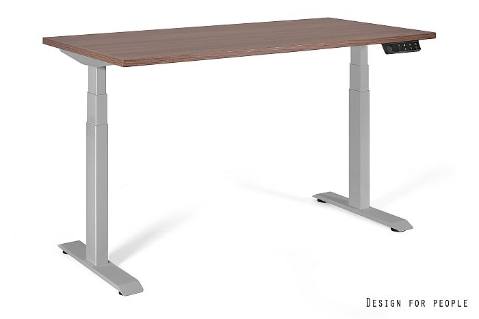 ACTIVE I-YZ-17 Biurko z elektryczną regulacją wysokości, blat 140x70 cm kolor walnut, stelaż szary