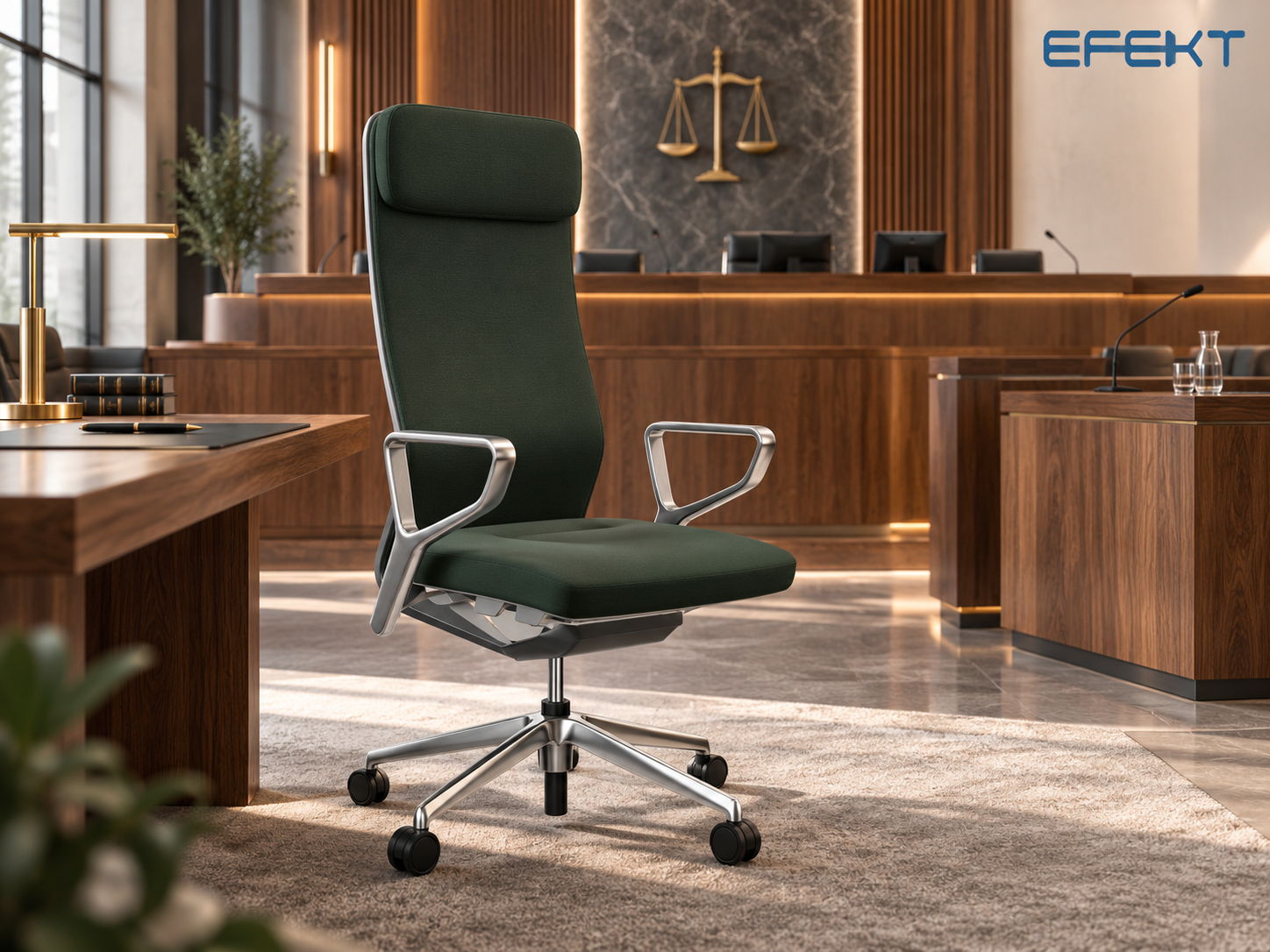 Fotel ergonomiczny sędziowski i gabinetowy wysoki YouTEAM z zagłówkiem