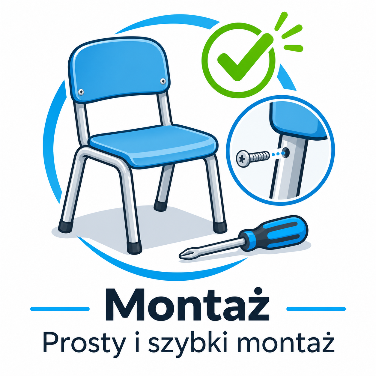 Krzesło szkolne MILO Szarobłękitny rozmiar 6