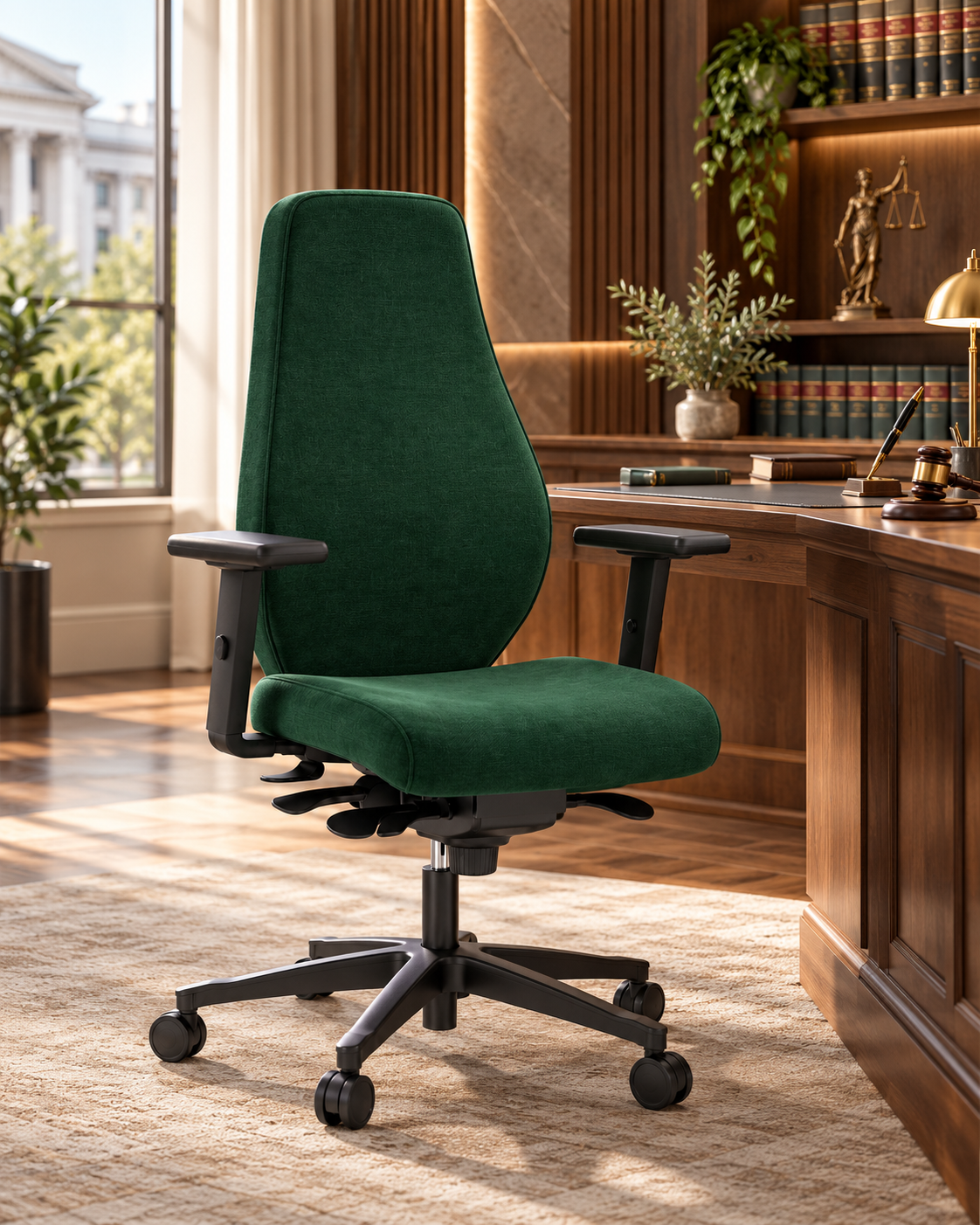Fotel ergonomiczny sędziowski i gabinetowy wysoki Bjarg bez zagłówka