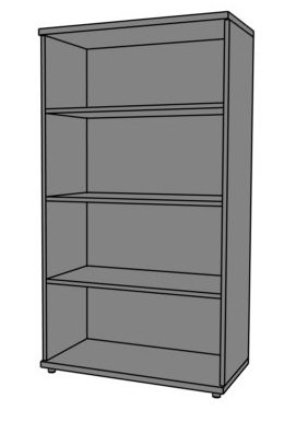 Regał biurowy RGS1/4OH 80x40x148h