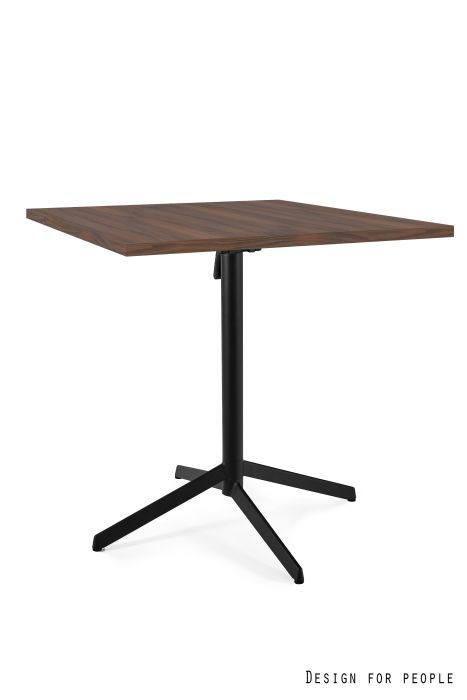 NEXUS Stolik z blatem uchylnym; stelaż czarny, blat walnut