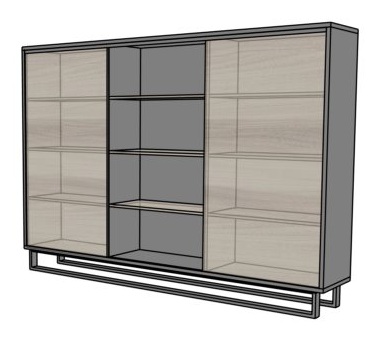 Szafa biurowa EVZ19 drzwi przesuwne - na płozie 240x43x169h