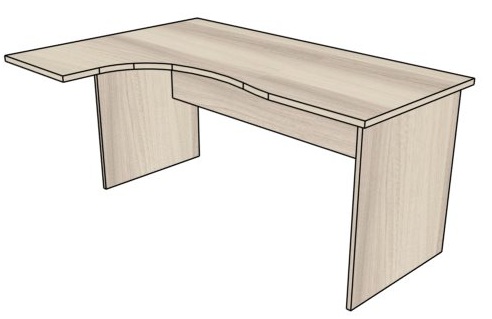 Biurka pracownicze PRIMUS PB53L/45 lewe - 160/45x110x75h