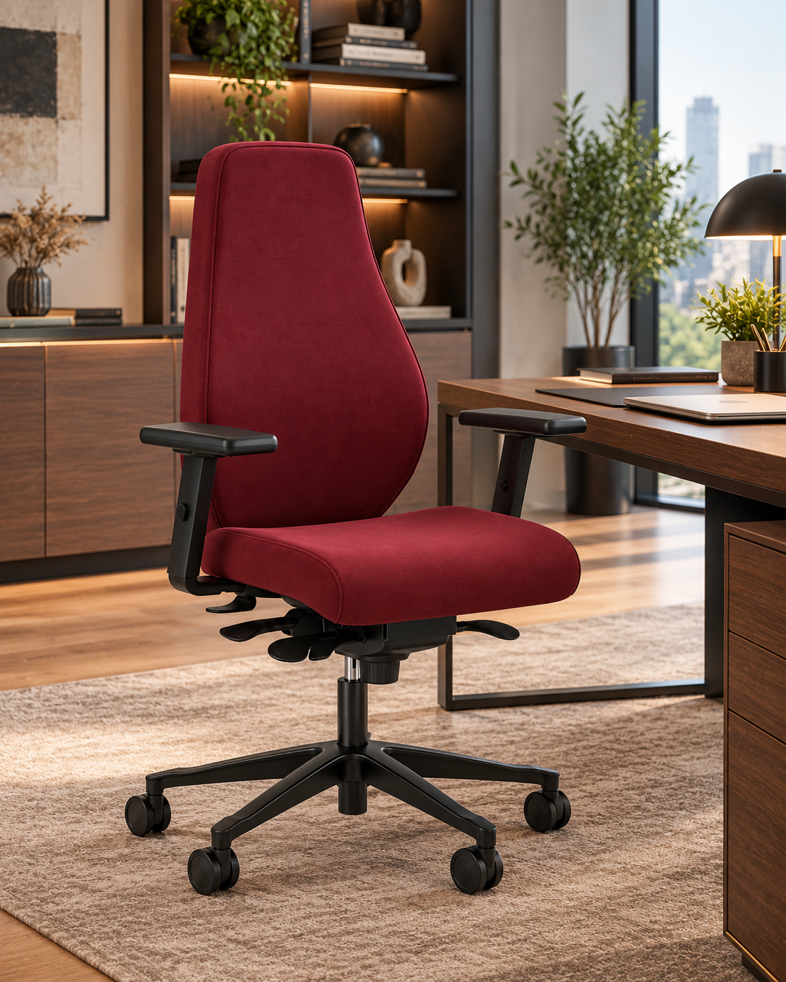 Fotel ergonomiczny sędziowski i gabinetowy wysoki Bjarg bez zagłówka
