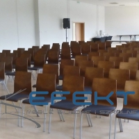 Malta Poznań - krzesła konferencyjne: sklejka + nakładka tapicerowana na siedzisku
