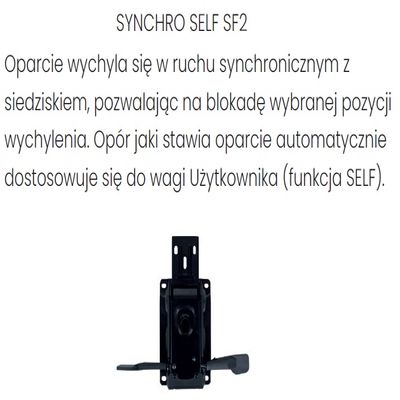  Fotel biurowy COCO BS HD BLACK - Synchroniczny Self SF2