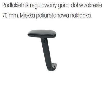 Krzesło obrotowe COCO BS HD RB - R6 czarny - regulacja góra-dół