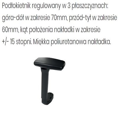  Fotel biurowy COCO BS HD BLACK - R1 czarny - regulacja w 3 płaszczyznach