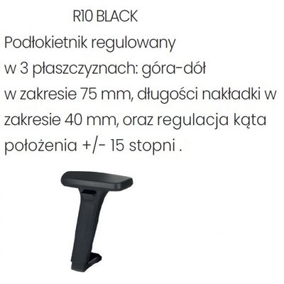 Fotel biurowy Marti BT Black/Chrome - R10 czarny - regulacja w 3 płaszczyznach