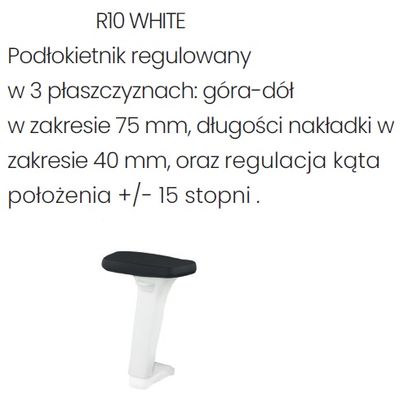 Fotel biurowy MOON W WHITE - R10 biały - regulacja w 3 płaszczyznach