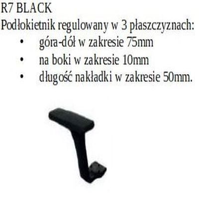 Fotel biurowy MAXPRO BT HD black/chrome - R7 czarny - regulacja w 3 płaszczyznach