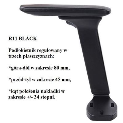 Fotel biurowy Marti BT Black/Chrome - R11 czarny - regulacja w 3 płaszczyznach