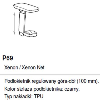 Fotel Biurowy obrotowy XENON NET101 - regulacja podparcia lędźwiowego - P69TPU czarny