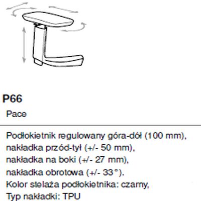 Fotel biurowy Pace 151SFL MAX - Podłokietniki P66TPU