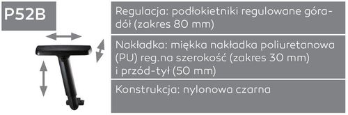 Fotel biurowy obrotowy DUAL black DU 103 - z zagłówkiem - P52B 