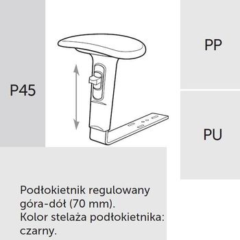 Fotel obrotowy PLAYA 12SL - z zagłówkiem - P45 PU