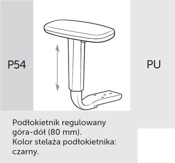 Fotel obrotowy VERIS NET 111 z zagłówkiem - P54 PU