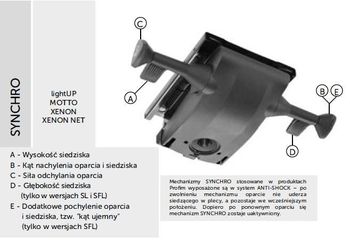 Fotel Biurowy obrotowy XENON NET101 - regulacja podparcia lędźwiowego - synchro S XENON