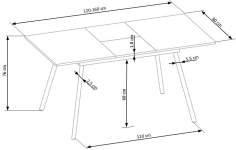 ALBON stół rozkładany dąb sonoma / popielaty (1p=1szt)