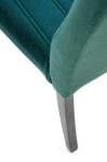 DIEGO 2 krzesło czarny / tap. velvet pikowany Pasy - MONOLITH 37 (ciemny zielony)