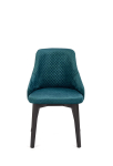 TOLEDO 3 krzesło czarny / tap. velvet pikowany Karo 4 - MONOLITH 37 (ciemny zielony)