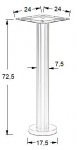 Podstawa do stolika SH-3018-2/B - wysokość 72,5 cm fi 17,5 cm 