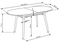 CALIBER stół rozkładany biały / dąb san remo (1p=1szt)