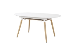 CALIBER stół rozkładany 160-200/90/76 cm biały / dąb san remo