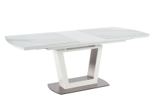 BLANCO stół rozkładany blat - biały marmur / biały, noga - biały