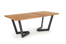 MASSIVE stół rozkładany 160-250x90x77 cm jasny dąb/czarny