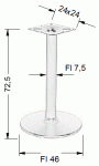 Podstawa do stolika B005 CHROM wysokość 72,5 cm fi 46 cm