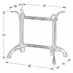 Podstawa do stolika SH-5027/B 82x51 cm, wys. 73 cm