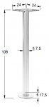 Podstawa do stolika SH-3018-2/H/B czarny wys. 106 cm