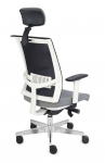 Fotel biurowy LEVEL WS HD white/chrome z zagłówkiem