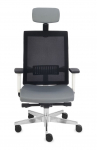 Fotel biurowy LEVEL WS HD white/chrome z zagłówkiem
