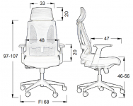 Fotel obrotowy OLTON H SZARY