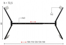 Stelaż metalowy do biurka - stołu regulowana belka 104-144 cm NY-HF05RA czarny