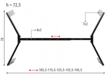 Stelaż metalowy z regulowaną długością 105,5-145,5 cm NY-HF05RB czarny