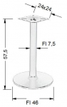 Podstawa do stolika B006 aluminium wysokość 57,5 cm