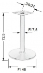 Podstawa do stolika B006 czarna wysokość 72,5 cm fi 46 cm
